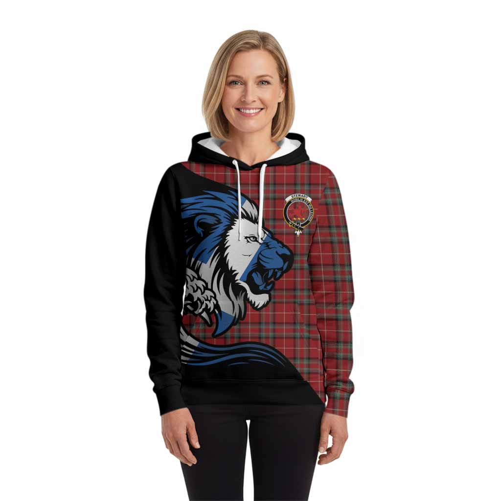 Stewart (Stuart) of Bute Tartan Crest Hoodie Scottish Golden Lions Wave Flow