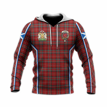 Stewart (Stuart) of Bute Tartan Crest Knitted Hoodie Scotland Coat of Arm Flag Style - Tartan Vibes Clothing