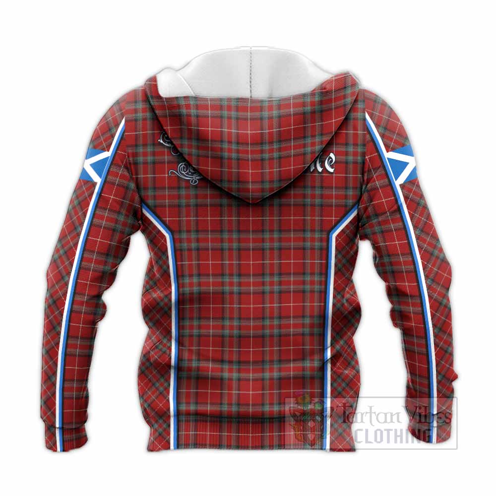 Stewart (Stuart) of Bute Tartan Crest Knitted Hoodie Scotland Coat of Arm Flag Style - Tartan Vibes Clothing