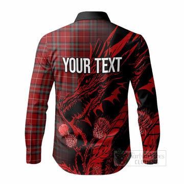 Stewart (Stuart) of Bute Tartan Crest Scottish Long Sleeve Button Shirts Dragon and Thistle