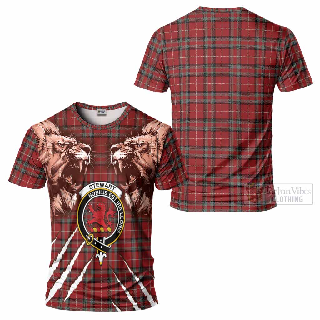 Stewart (Stuart) of Bute Tartan Crest T-Shirt Ferocious Lion Style