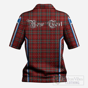 Stewart (Stuart) of Bute Tartan Crest Women’s Polo Sweater Top Scotland Coat of Arm Flag Style