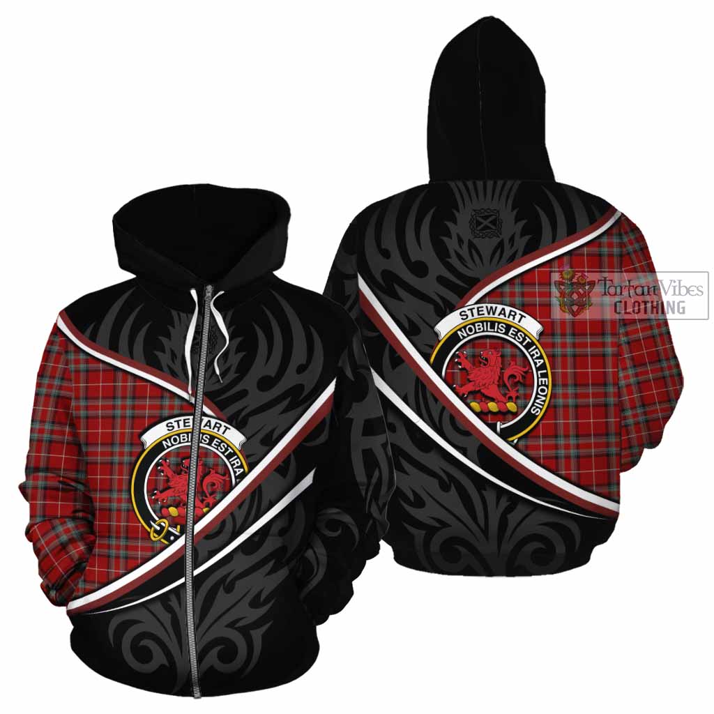 Stewart (Stuart) of Bute Tartan Family Crest Cotton Hoodie Celtic Scottish Thistle Floral - Tartan Vibes Clothing