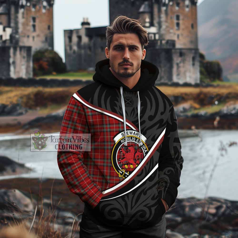 Stewart (Stuart) of Bute Tartan Family Crest Cotton Hoodie Celtic Scottish Thistle Floral - Tartan Vibes Clothing