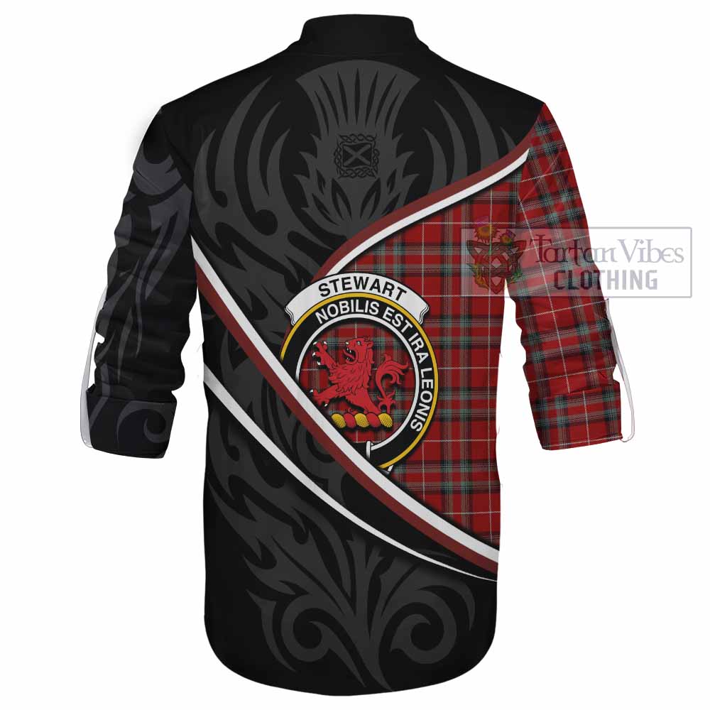 Stewart (Stuart) of Bute Tartan Family Crest Ghillie Kilt Shirt Celtic Scottish Thistle Floral - Tartan Vibes Clothing