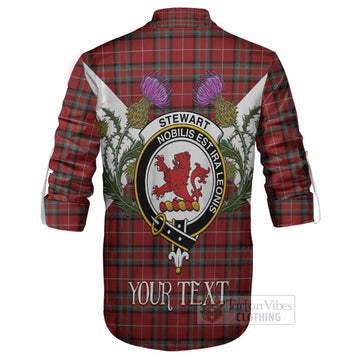 Stewart (Stuart) of Bute Tartan Family Crest Ghillie Shirt Scottish Burns Night Thistle Floral