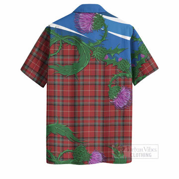Stewart (Stuart) of Bute Tartan Family Crest Hawaiian Shirt Thistle in Minimalism - Tartan Vibes Clothing