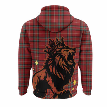 Stewart (Stuart) of Bute Tartan Family Crest Hoodie Crowned Lion Roaring