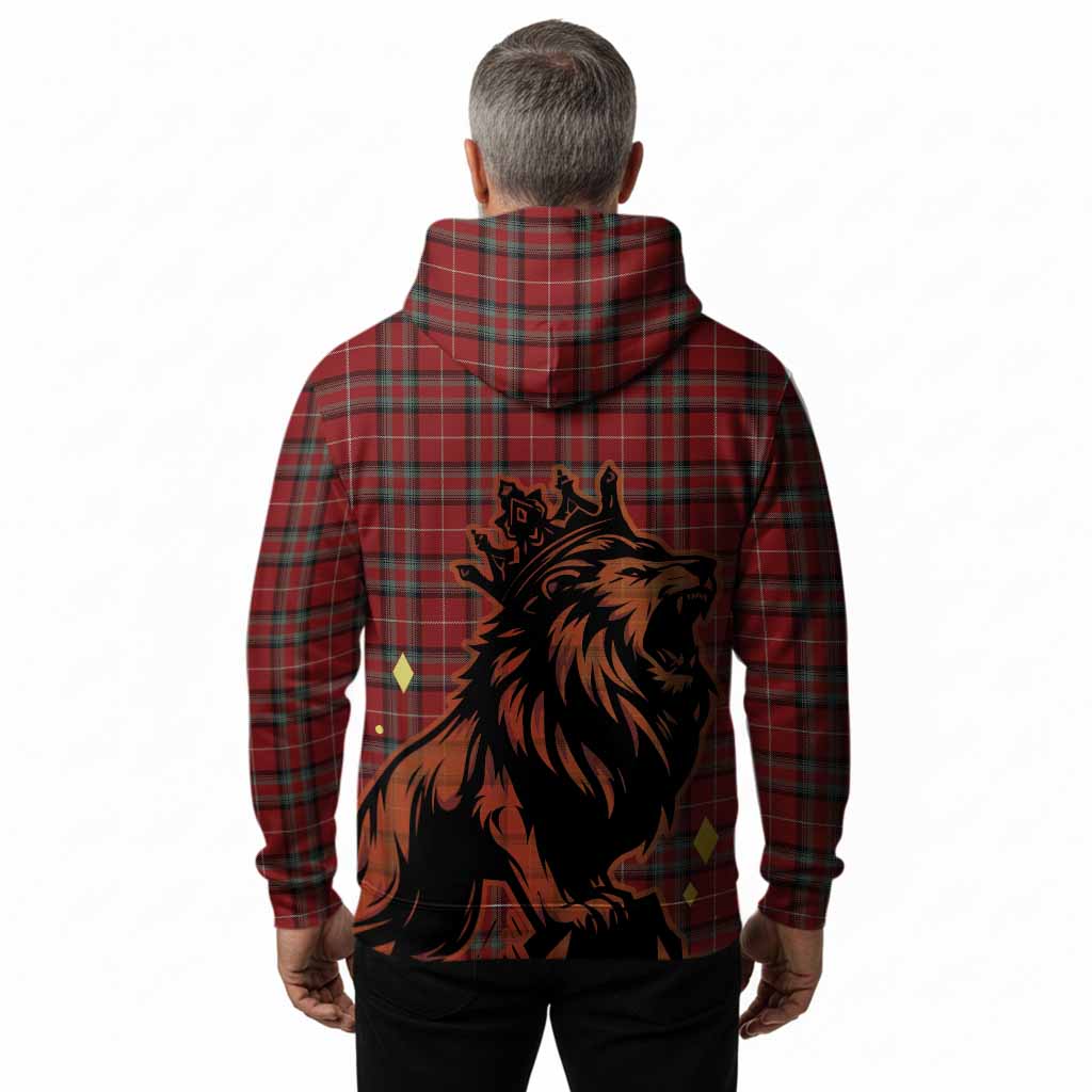 Stewart (Stuart) of Bute Tartan Family Crest Hoodie Crowned Lion Roaring