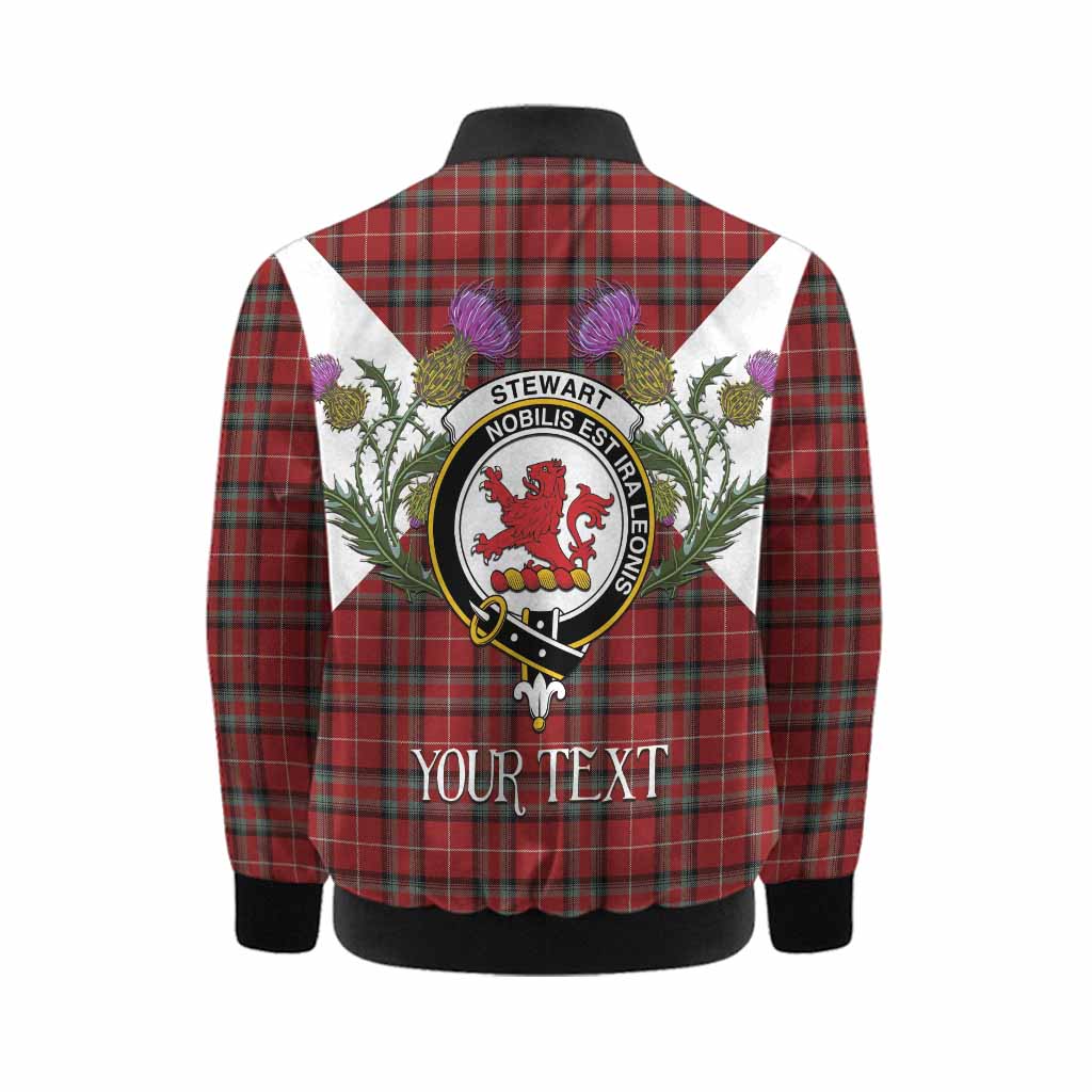 Stewart (Stuart) of Bute Tartan Family Crest Kid Bomber Jacket Scottish Burns Night Thistle Floral