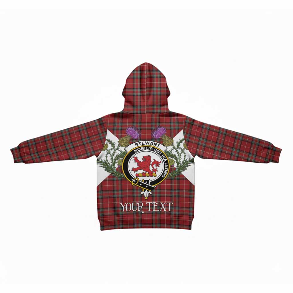 Stewart (Stuart) of Bute Tartan Family Crest Kid Hoodie Scottish Burns Night Thistle Floral