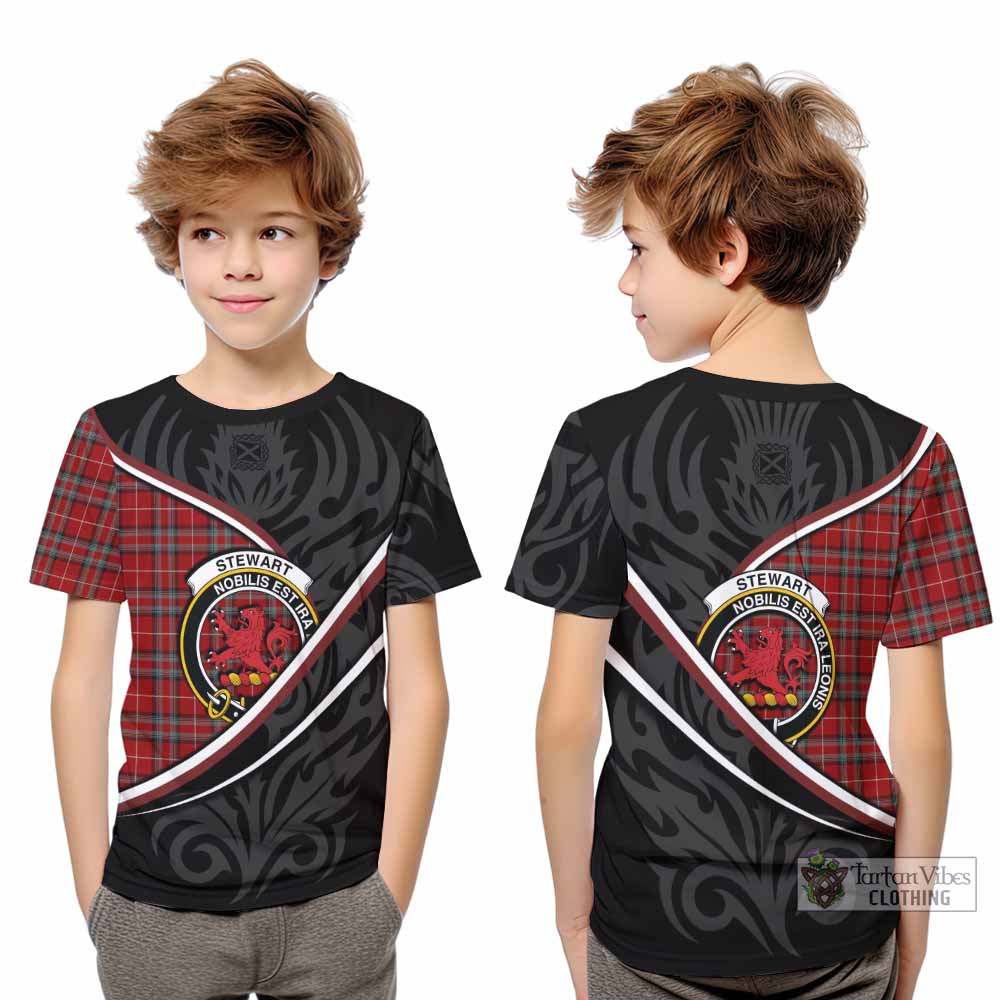 Stewart (Stuart) of Bute Tartan Family Crest Kid T-shirt Celtic Scottish Thistle Floral - Tartan Vibes Clothing
