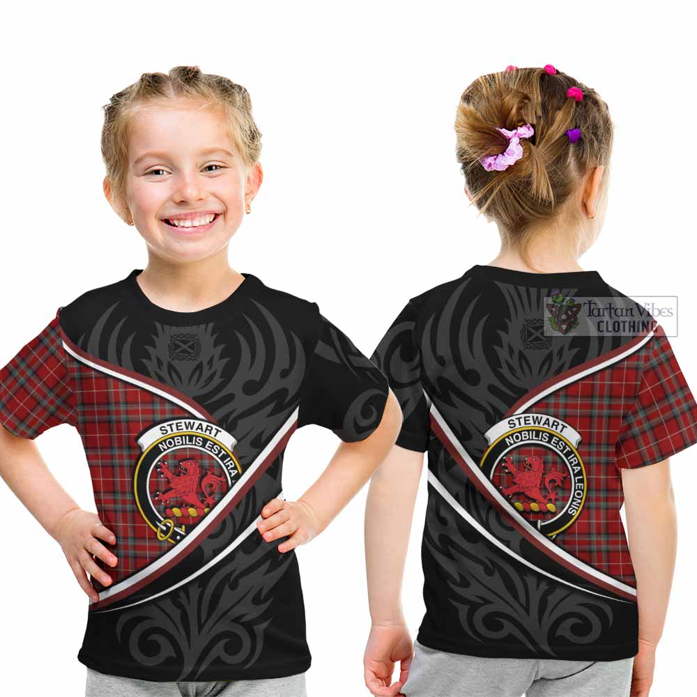 Stewart (Stuart) of Bute Tartan Family Crest Kid T-shirt Celtic Scottish Thistle Floral - Tartan Vibes Clothing