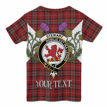 Stewart (Stuart) of Bute Tartan Family Crest Kid T-shirt Scottish Burns Night Thistle Floral