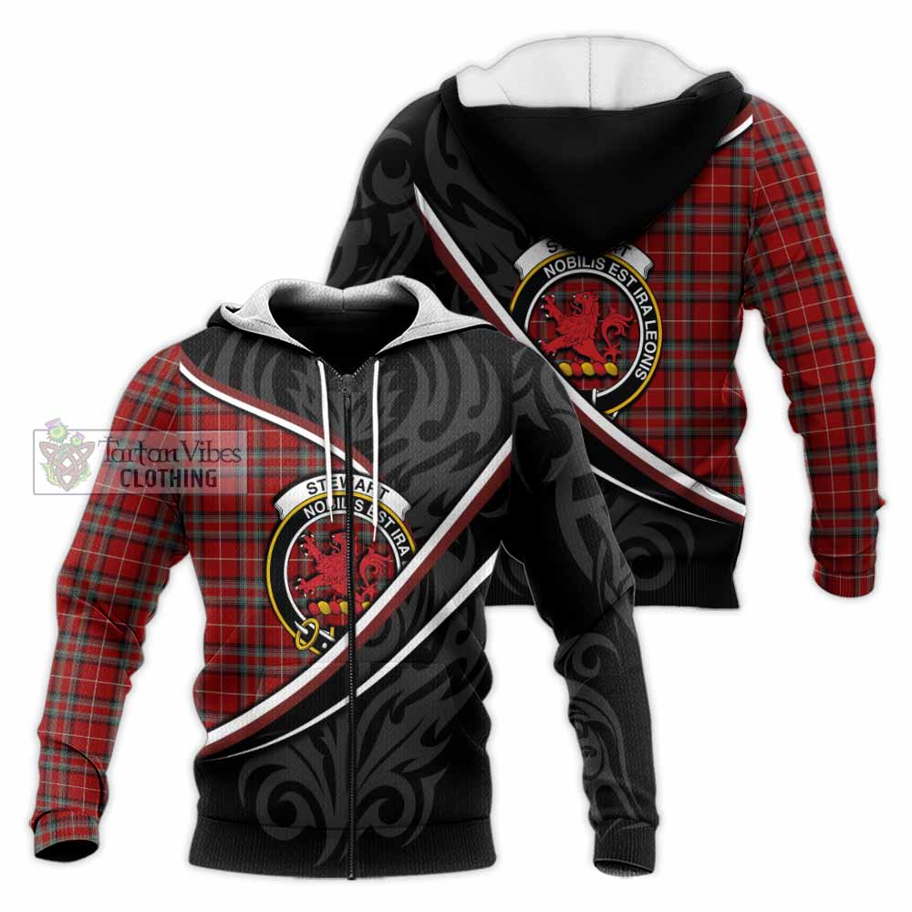 Stewart (Stuart) of Bute Tartan Family Crest Knitted Hoodie Celtic Scottish Thistle Floral - Tartan Vibes Clothing