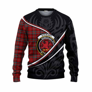 Stewart (Stuart) of Bute Tartan Family Crest Knitted Sweater Celtic Scottish Thistle Floral