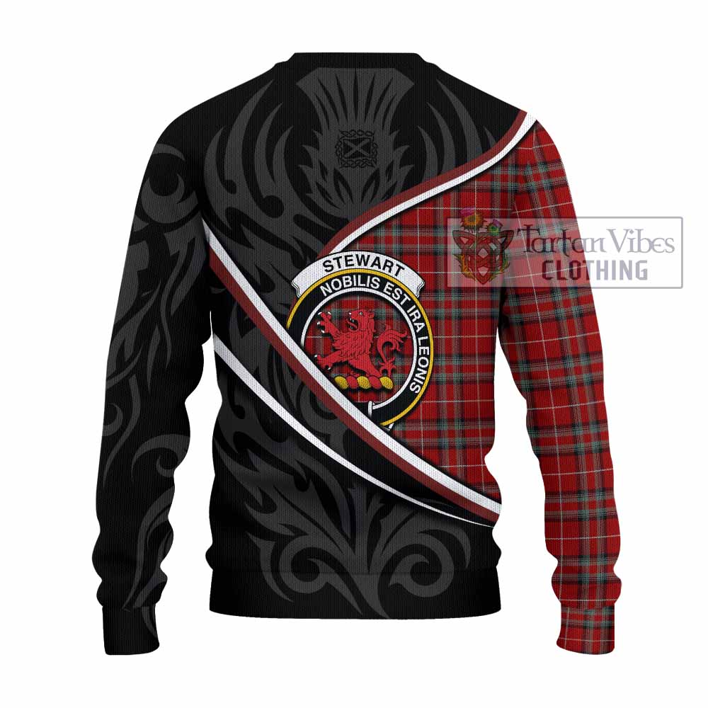 Stewart (Stuart) of Bute Tartan Family Crest Knitted Sweater Celtic Scottish Thistle Floral - Tartan Vibes Clothing