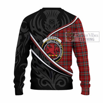 Stewart (Stuart) of Bute Tartan Family Crest Knitted Sweater Celtic Scottish Thistle Floral