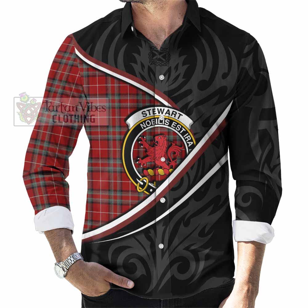Stewart (Stuart) of Bute Tartan Family Crest Long Sleeve Button Shirts Celtic Scottish Thistle Floral - Tartan Vibes Clothing