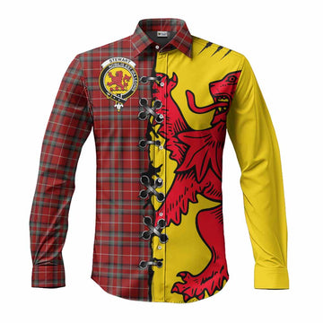 Stewart (Stuart) of Bute Tartan Family Crest Long Sleeve Button Shirts Lion Rampant Honor
