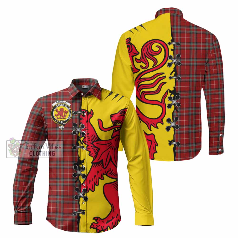 Stewart (Stuart) of Bute Tartan Family Crest Long Sleeve Button Shirts Lion Rampant Honor - Tartan Vibes Clothing