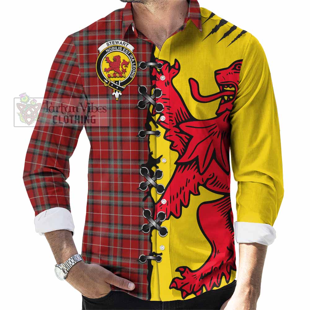 Stewart (Stuart) of Bute Tartan Family Crest Long Sleeve Button Shirts Lion Rampant Honor - Tartan Vibes Clothing