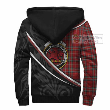 Stewart (Stuart) of Bute Tartan Family Crest Sherpa Hoodie Celtic Scottish Thistle Floral
