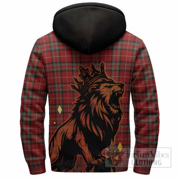 Stewart (Stuart) of Bute Tartan Family Crest Sherpa Hoodie Crowned Lion Roaring