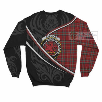 Stewart (Stuart) of Bute Tartan Family Crest Sweatshirt Celtic Scottish Thistle Floral