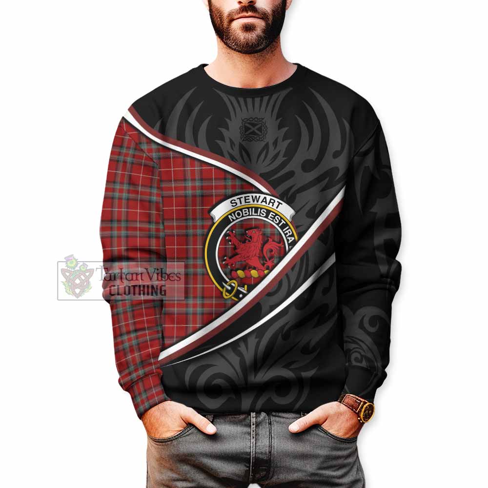 Stewart (Stuart) of Bute Tartan Family Crest Sweatshirt Celtic Scottish Thistle Floral - Tartan Vibes Clothing