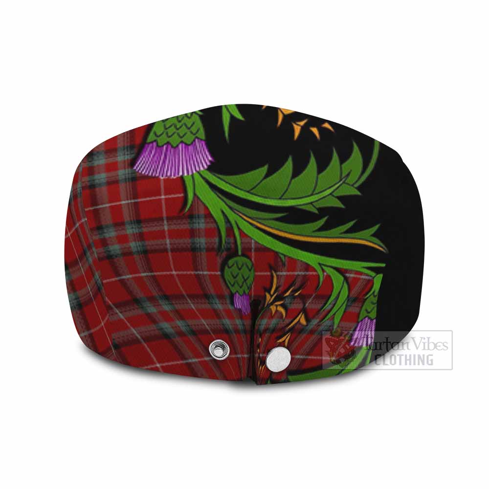 Stewart (Stuart) of Bute Tartan Flat Cap, Jeff Cap Scottish Thistle Pride Heritage Art