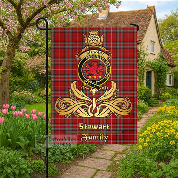 Stewart (Stuart) of Bute Tartan Garden Flag with Highland Thistle Cherish Family Crest Style
