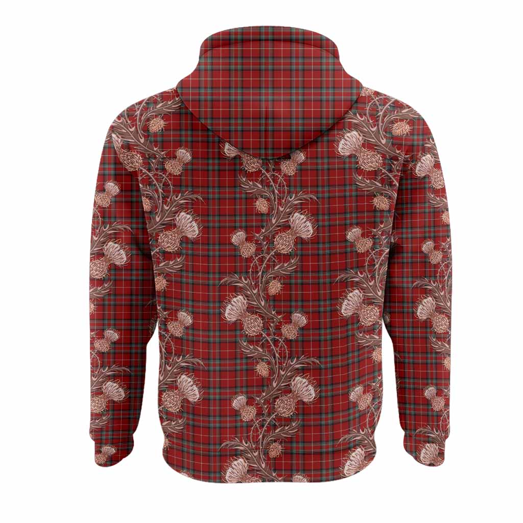 Stewart (Stuart) of Bute Tartan Hoodie Seamless Scottish Thistle Flowers