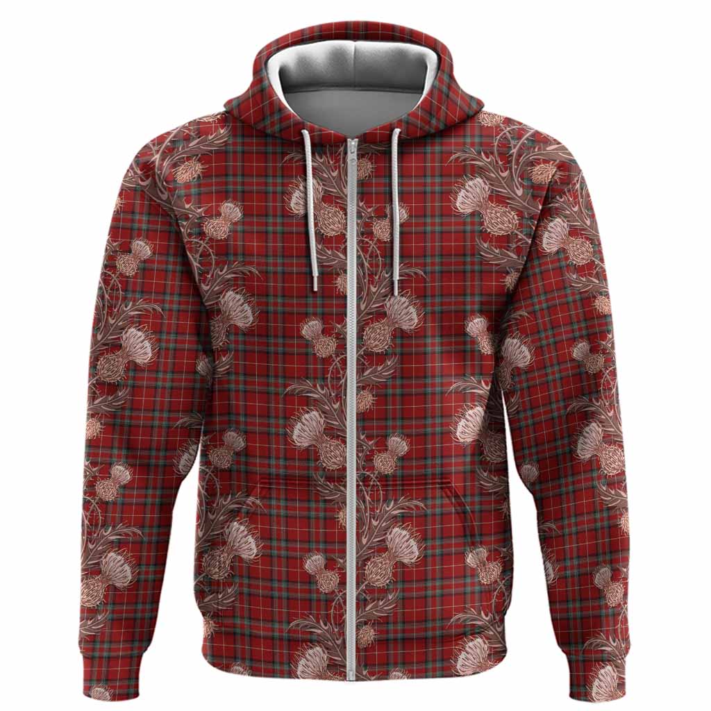 Stewart (Stuart) of Bute Tartan Hoodie Seamless Scottish Thistle Flowers