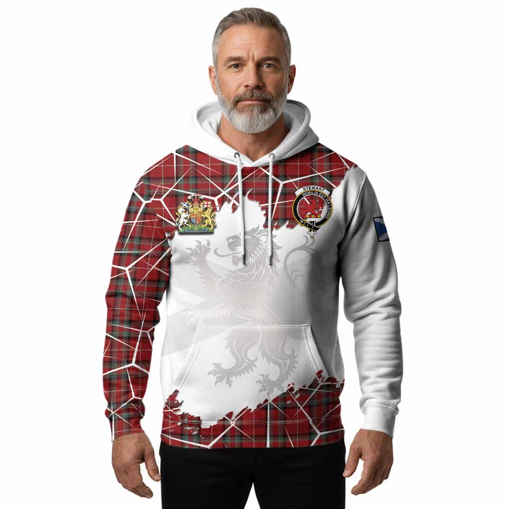 Stewart (Stuart) of Bute Tartan Hoodie with Family Crest and Lion Rampant Grunge Style