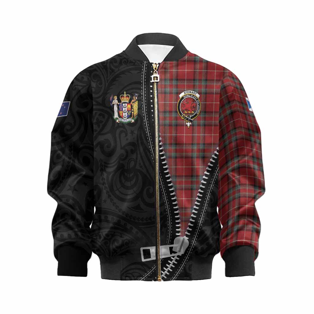 Stewart (Stuart) of Bute Tartan Kid Bomber Jacket New Zealand Pattern Unique Zipper Stylized