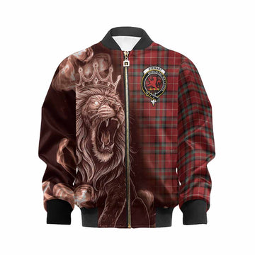 Stewart (Stuart) of Bute Tartan Kid Bomber Jacket Roaring Lion Heritage