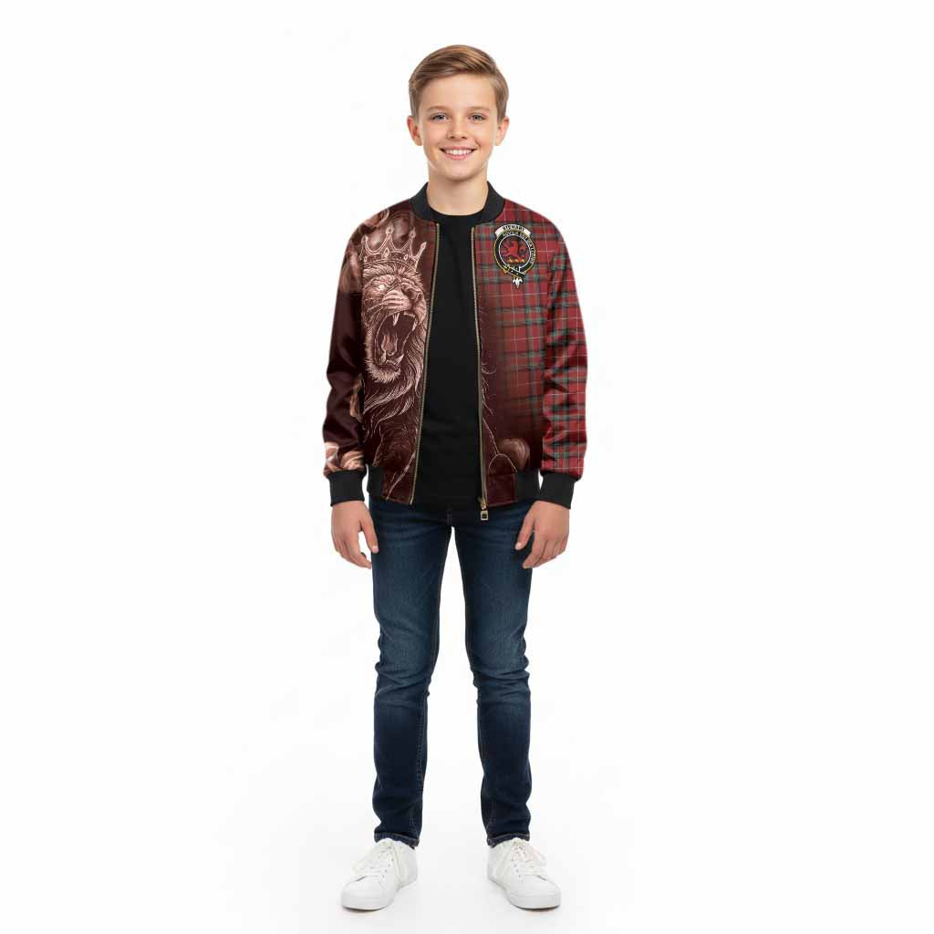 Stewart (Stuart) of Bute Tartan Kid Bomber Jacket Roaring Lion Heritage