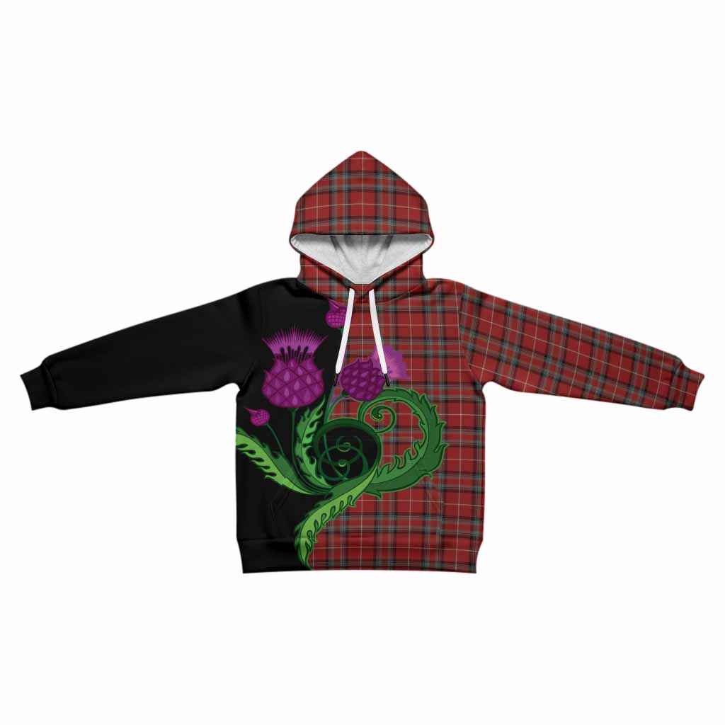 Stewart (Stuart) of Bute Tartan Kid Hoodie Traditional Scottish Thistle