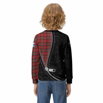 Stewart (Stuart) of Bute Tartan Kid Knitted Sweatshirt New Zealand Pattern Unique Zipper Stylized