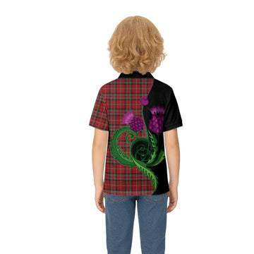 Stewart (Stuart) of Bute Tartan Kid Polo Shirt Traditional Scottish Thistle