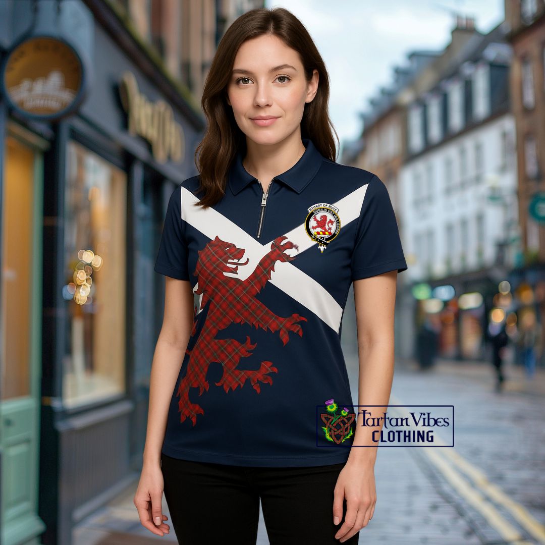 Stewart (Stuart) of Bute Tartan Lion Rampant Zipper Polo Shirt Proudly Display Your Heritage with Alba Gu Brath and Clan Name