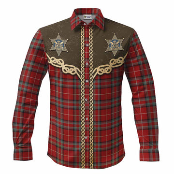 Stewart (Stuart) of Bute Tartan Long Sleeve Button Shirts Bigfoot Riding The Kelpie Monster