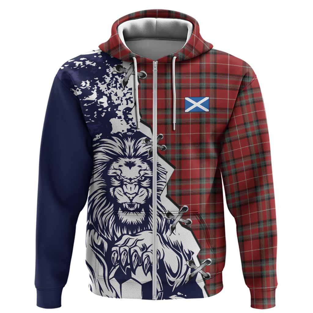 Stewart (Stuart) of Bute Tartan Scottish Hoodie Angry Lion With Soccer Ball Style