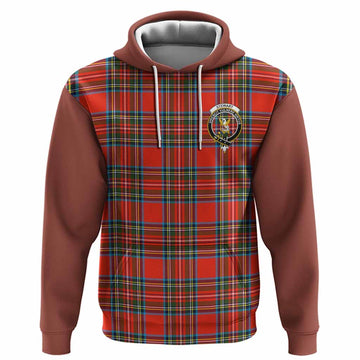 Stewart (Stuart) Tartan Accent Hoodie with Family Crest