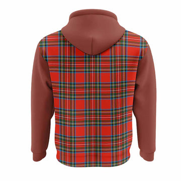 Stewart (Stuart) Tartan Accent Hoodie with Family Crest