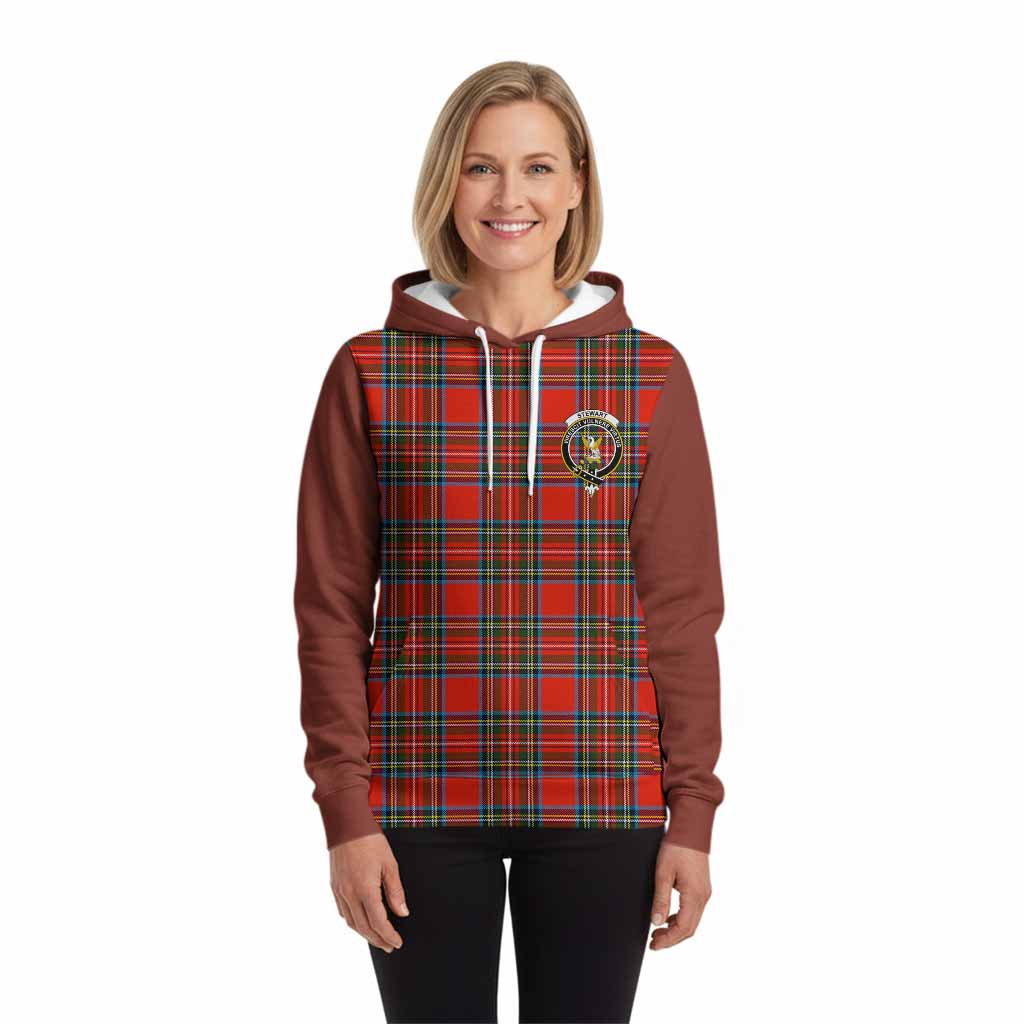 Stewart (Stuart) Tartan Accent Hoodie with Family Crest