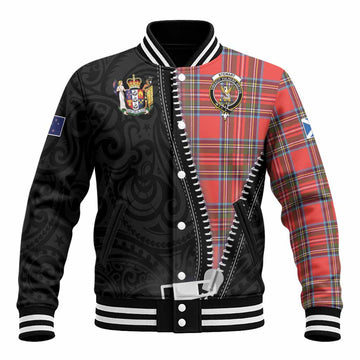 Stewart (Stuart) Tartan Baseball Jacket New Zealand Pattern Unique Zipper Stylized