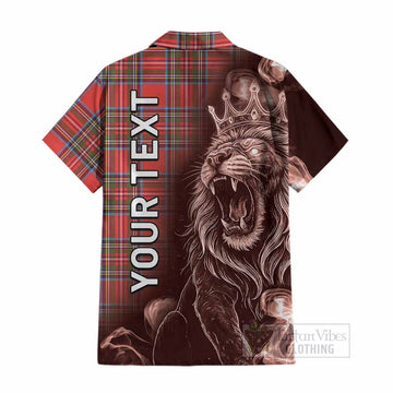 Stewart (Stuart) Tartan Cotton Hawaiian Shirt Roaring Lion Heritage
