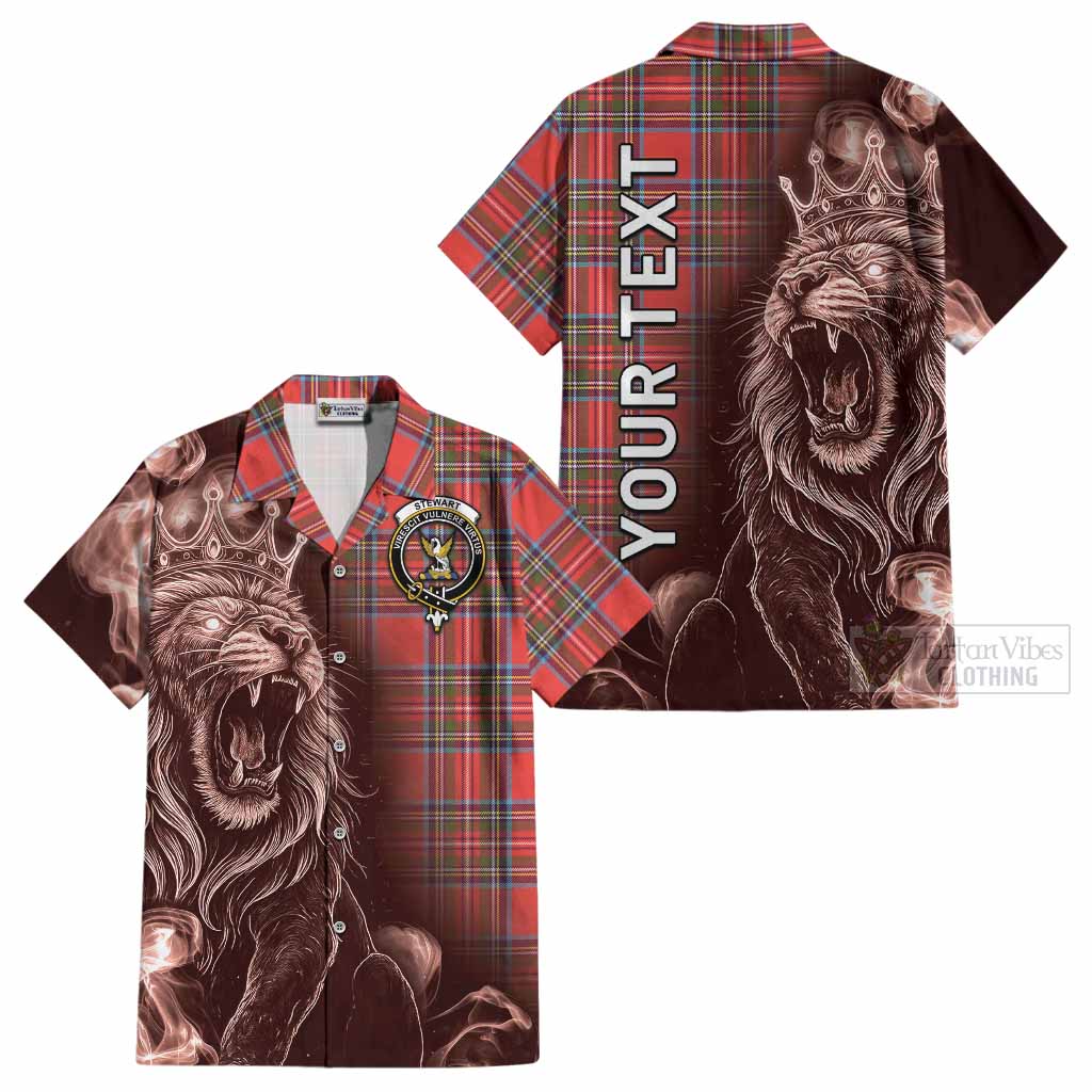 Stewart (Stuart) Tartan Cotton Hawaiian Shirt Roaring Lion Heritage